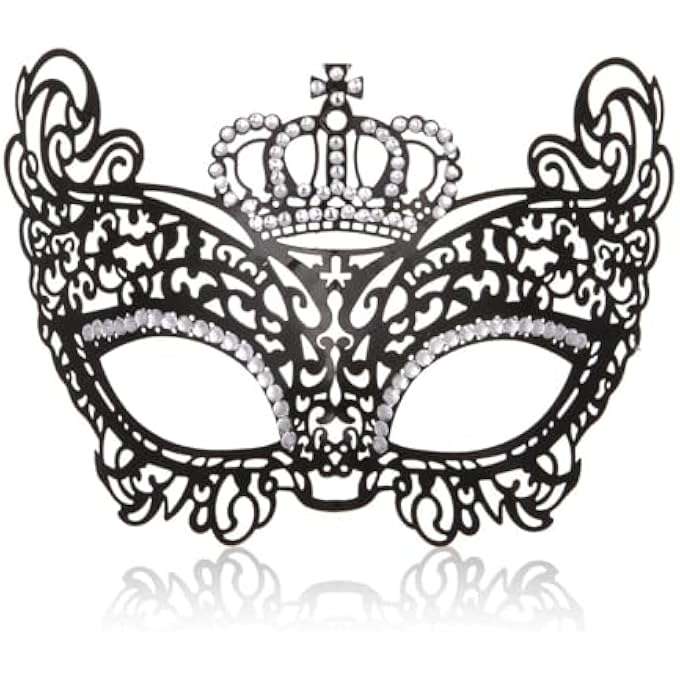MYMENU MASQUERADE MASK FOR WOMEN, METAL LASER CUT MASQUERADE, FOR WOMEN VENETIAN PARTY, MARDI GRAS MASK, FOR PARTY PROM BALL - Image 1